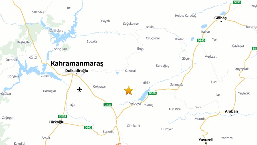 Kahramanmaraş’ta 4 büyüklüğünde zelzele